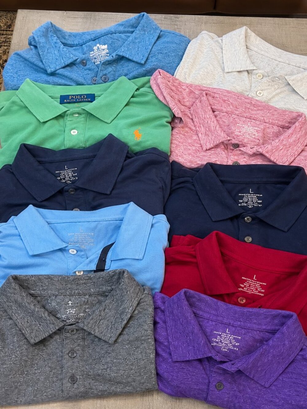 10 Men’s Polo Shirts – Size Large